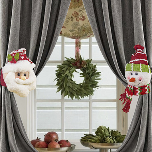 Christmas gift Warm Christmas Atmosphere - Festive Curtain Tie Decorations - Santa & Snowman Designs - Cozy V1107-CHRISTMAS CLK1-SNOWMAN