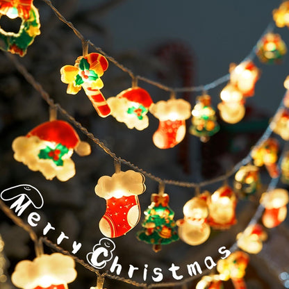 6M 40-LED Christmas Fairy String Lights: Santa/Snowman/Wreath Battery-Powered Warm White Decor for Home/Party V1107-CHRISTMAS FAIRY STRING LIGHTS1