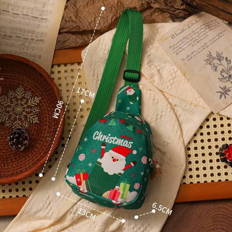 Christmas gifts Aussie Christmas Sling Bag -Santa-Themed, Adjustable & Compact for Festive Gifting & V1107-CHRISTMAS SLING BAG1-GREEN