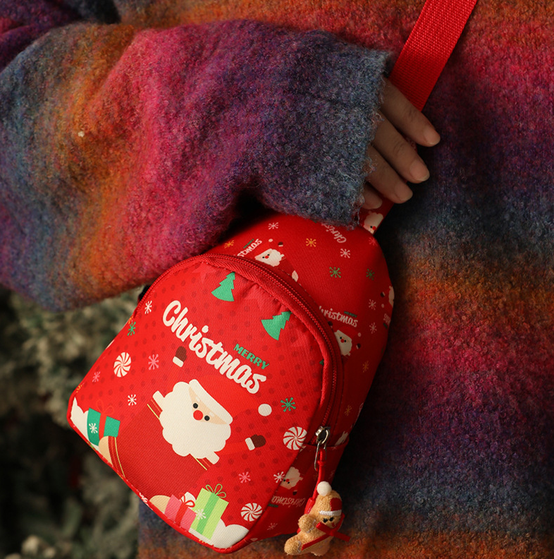 Christmas gifts Aussie Christmas Sling Bag -Santa-Themed, Adjustable & Compact for Festive Gifting & V1107-CHRISTMAS SLING BAG1-RED