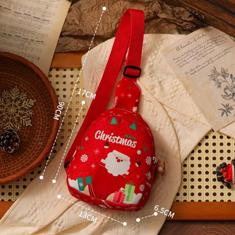 Christmas gifts Aussie Christmas Sling Bag -Santa-Themed, Adjustable & Compact for Festive Gifting & V1107-CHRISTMAS SLING BAG1-RED