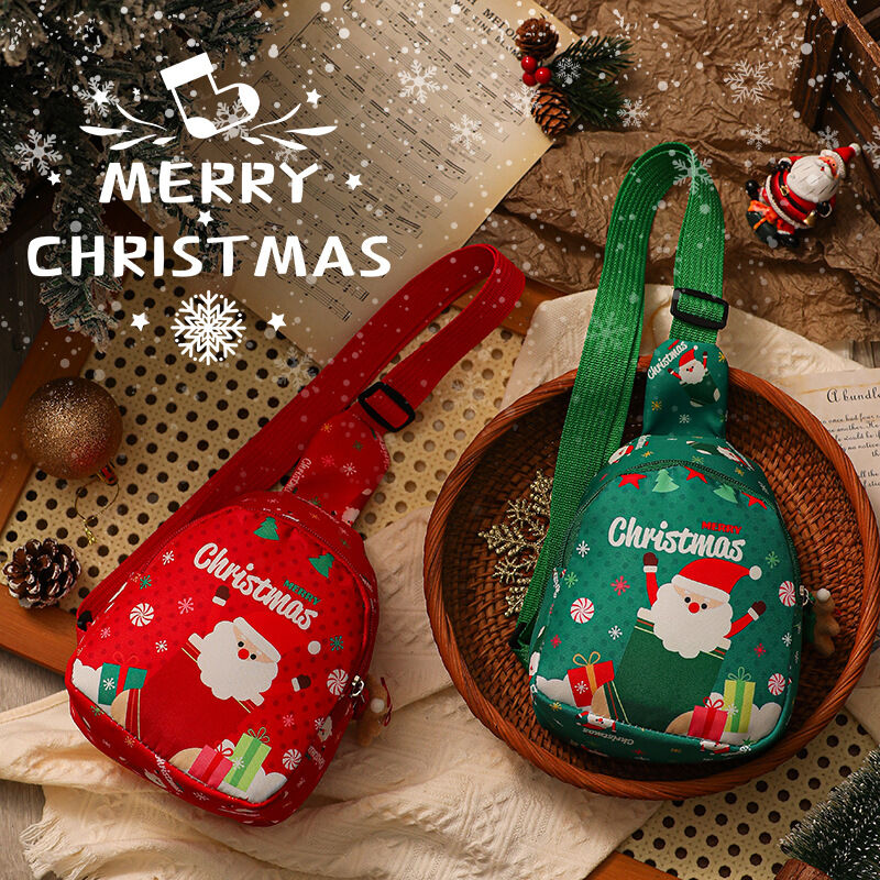 Christmas gifts Aussie Christmas Sling Bag -Santa-Themed, Adjustable & Compact for Festive Gifting & V1107-CHRISTMAS SLING BAG1-RED