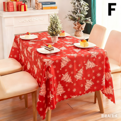 Christmas gift Christmas Tablecloth - Festive 180x150cm Table Cover for Holiday Dining & Home Decor(E) V1107-CHRISTMAS TABLECLOTH-E