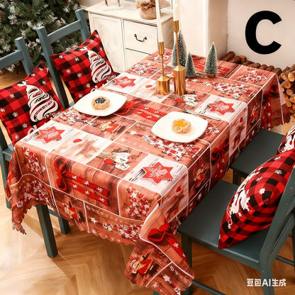 Christmas gift Christmas Tablecloth - Festive 180x150cm Table Cover for Holiday Dining & Home Decor(F) V1107-CHRISTMAS TABLECLOTH-F