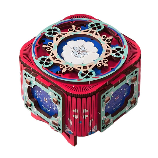 3D Wooden Music Box with LED Light - DIY Mechanical Puzzle Kit, Handcrafted Jewelry Storage, Romantic Gift V1107-CS-3DYYH