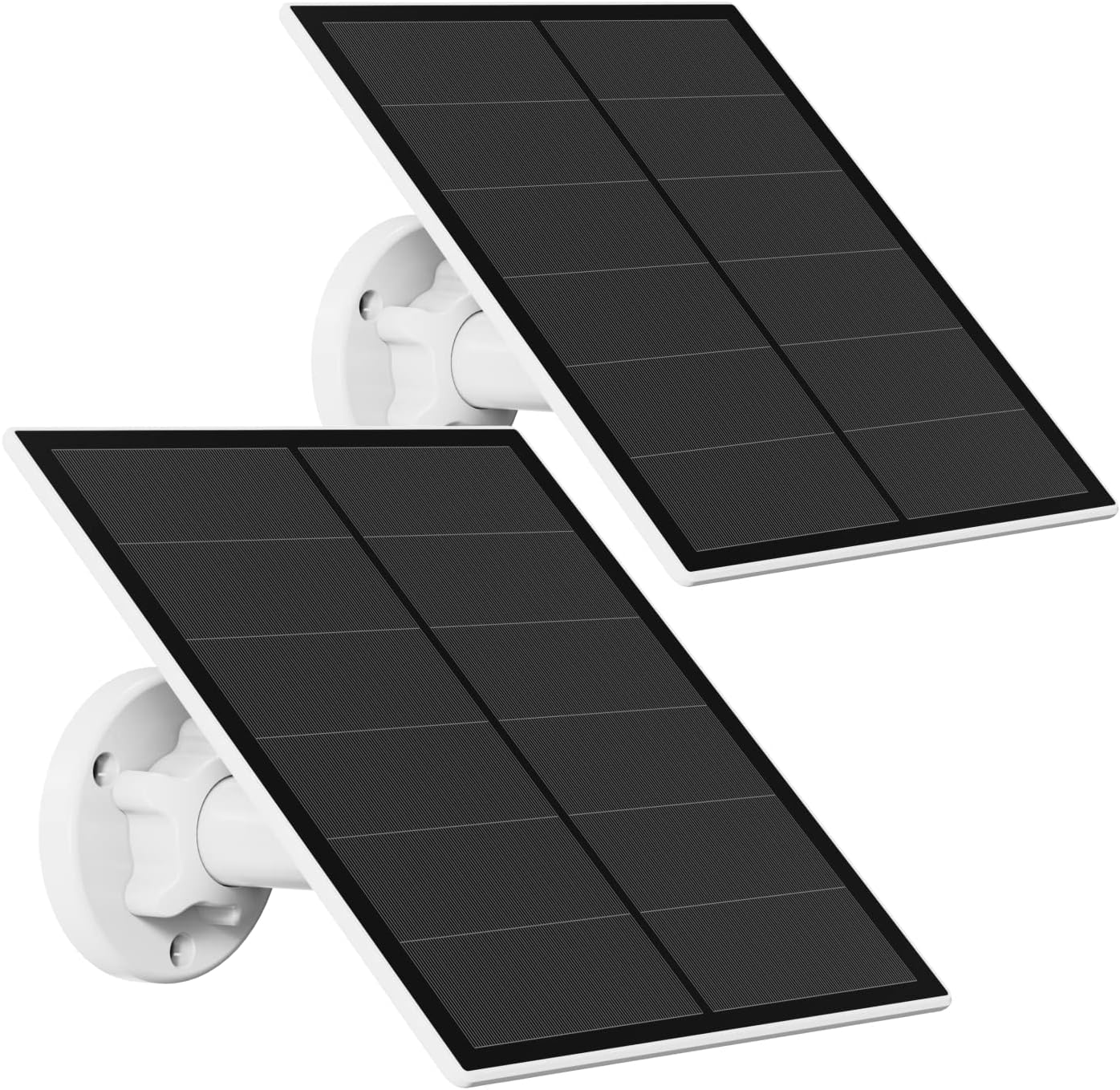 2-Pack 5W Solar Panel for Outdoor Security Camera - 5V USB Charger with 9.8ft Cable, IP65 Waterproof, V1107-CS-5WGFB2