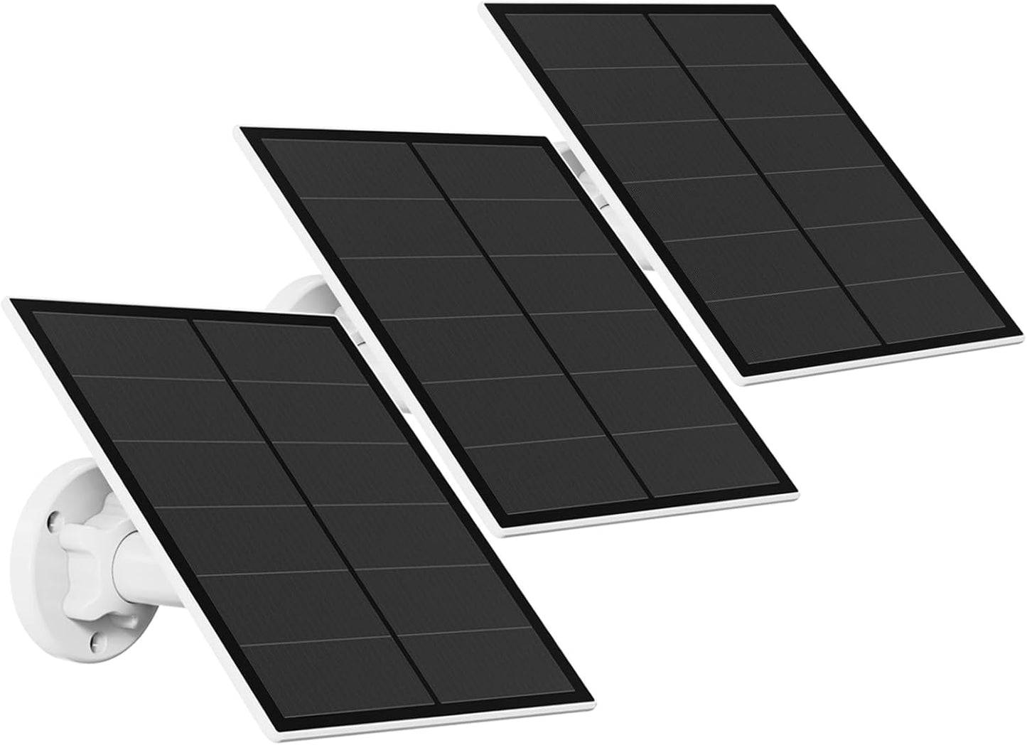 3-Pack 5W Solar Panel for Outdoor Security Camera - 5V USB Charger with 9.8ft Cable, IP65 Waterproof, V1107-CS-5WGFB3