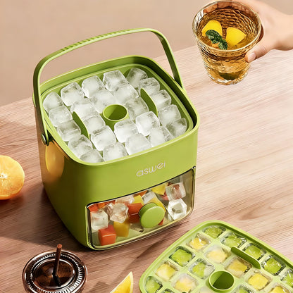Portable Ice Cube Maker with Storage Drawer - BPA-Free, 48-Cube Capacity, Push-Release Tray & Transparent Lid V1107-CS-AYBKMJLV