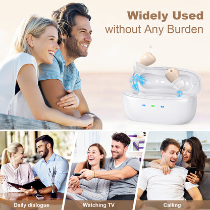 Rechargeable Behind-the-Ear Hearing Aids with Charging Case - Compact Sound Amplifier for Adults & Seniors V1107-CS-BCFS605