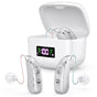 Rechargeable Behind-the-Ear Hearing Aids with Charging Case & LCD Display - Compact Sound Amplifier for V1107-CS-BCYS802