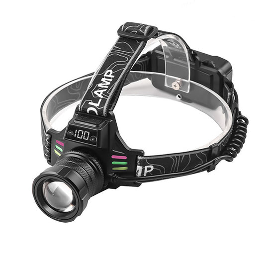 Bright LED Headlamp with Digital Display & Motion Sensor - Rechargeable 3500 Lumens Flashlight for Camping, V1107-CS-BJGSTD