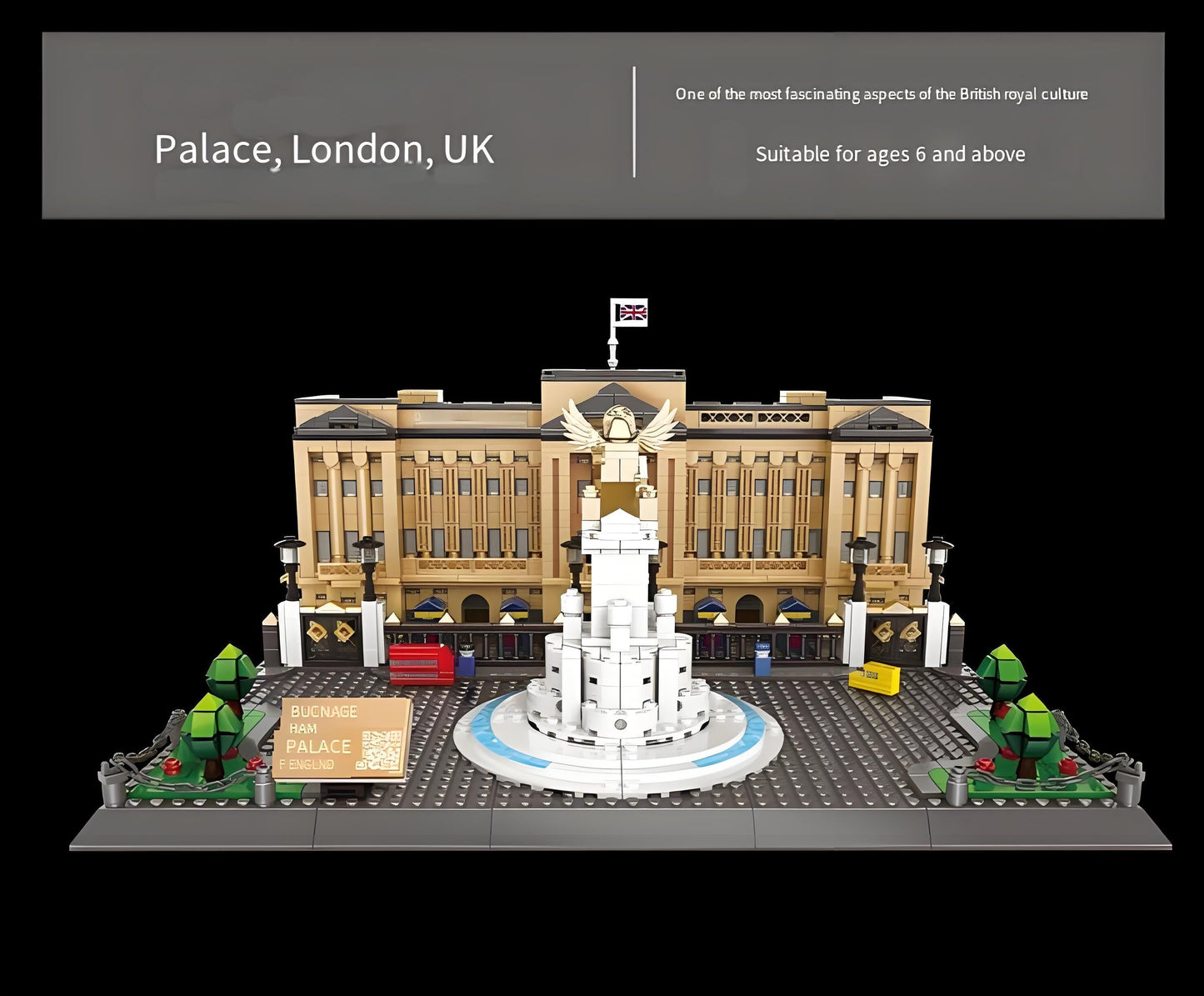 Buckingham Palace Mini Building Blocks Model - Iconic Landmark for Display, Gift & Educational Play (Beige) | V1107-CS-BJHGJMMX
