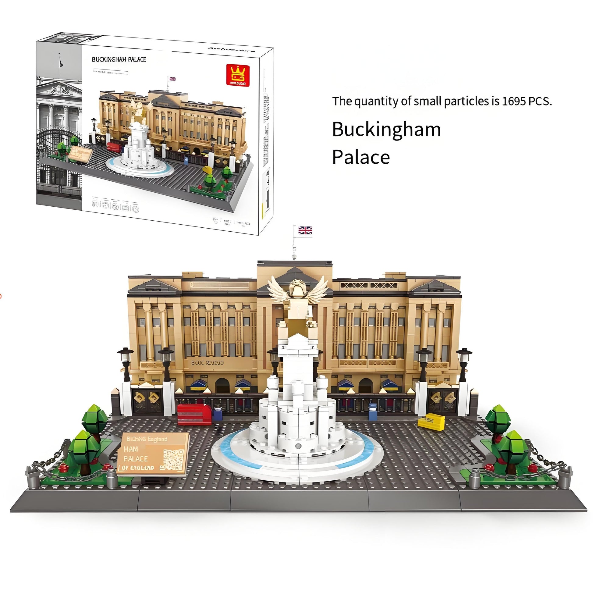 Buckingham Palace Mini Building Blocks Model - Iconic Landmark for Display, Gift & Educational Play (Beige) | V1107-CS-BJHGJMMX