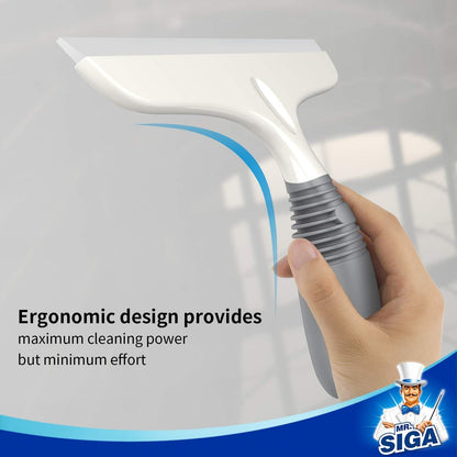 1-Pack Glass Squeegees with Suction Mounts-Ergonomic Handle, Wide Blade for Windows, Shower Doors & V1107-CS-BLGSC1