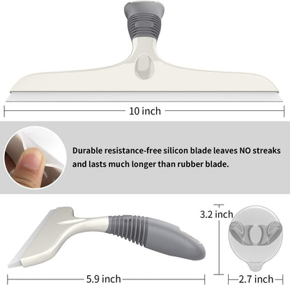 1-Pack Glass Squeegees with Suction Mounts-Ergonomic Handle, Wide Blade for Windows, Shower Doors & V1107-CS-BLGSC1