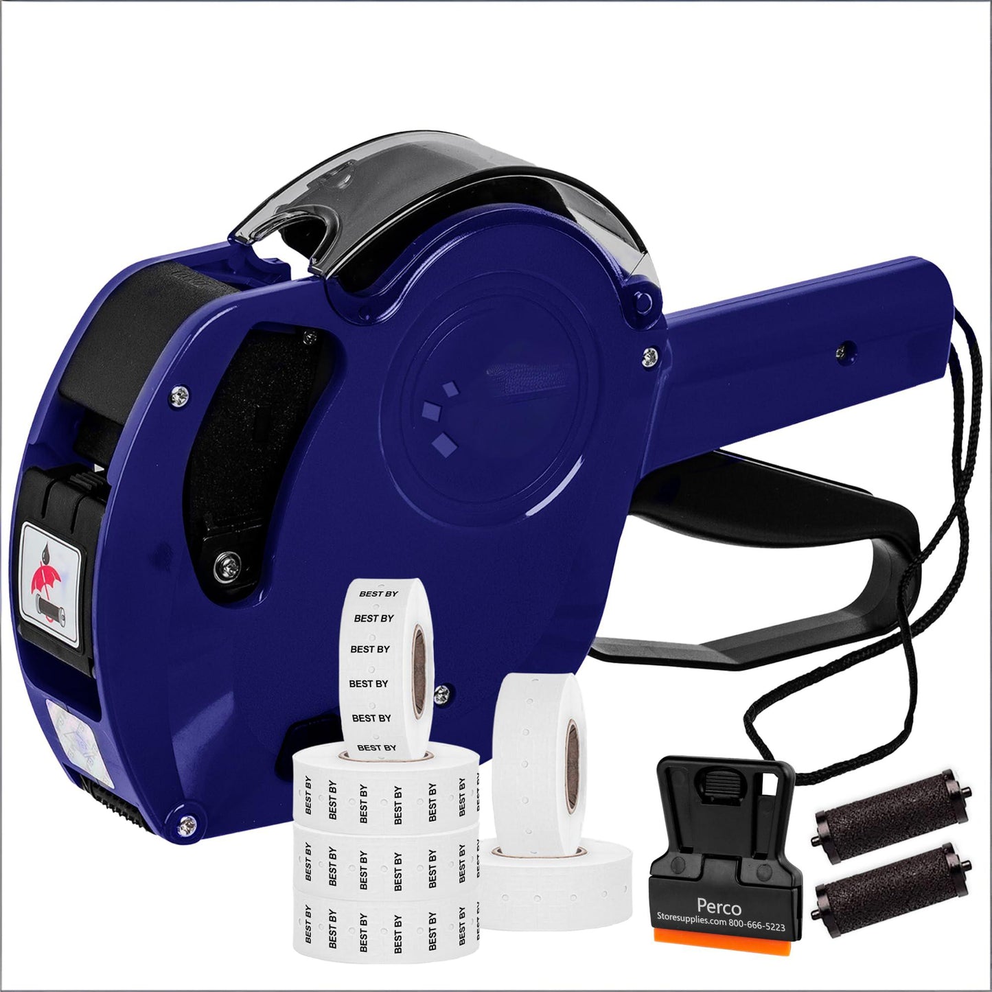 8-Digit Price Label Gun with 6 Rolls of Labels & 2 Ink Cartridges - Date Coding Machine for Retail, Grocery, V1107-CS-BQJ