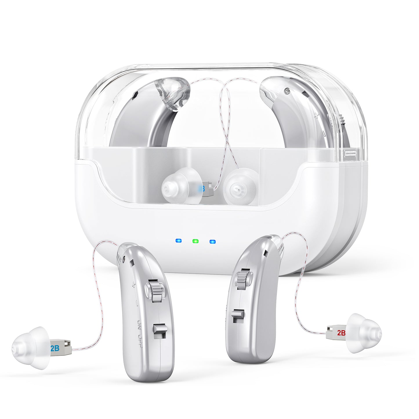 Rechargeable Hearing Amplifier with Charging Case - Compact Sound Enhancer for Daily Use, Noise Reduction & V1107-CS-BTYS905