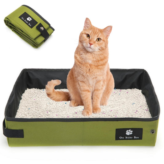 Portable Foldable Cat Litter Box - Waterproof, Leak-Proof Travel Cat Toilet with Large Opening, Ideal for V1107-CS-BXSMSP