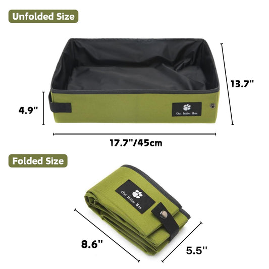 Portable Foldable Cat Litter Box - Waterproof, Leak-Proof Travel Cat Toilet with Large Opening, Ideal for V1107-CS-BXSMSP