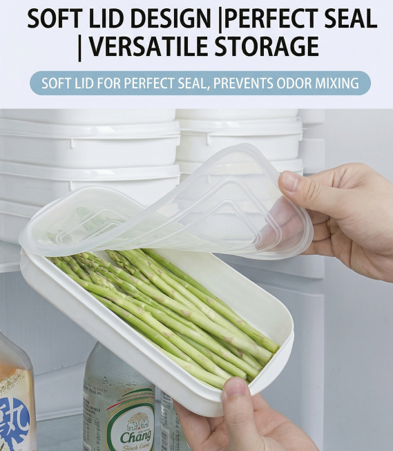 Airtight 700ml Food Storage Container, 1-Pack - BPA-Free, Freezer & Microwave Safe with Soft-Seal Lid, V1107-CS-BXSNH700