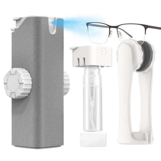 All-in-One Portable Glasses Cleaning Kit with Spray, Brush & Microfiber Cloth - Compact Lens Cleaner for V1107-CS-BXSPMQJ