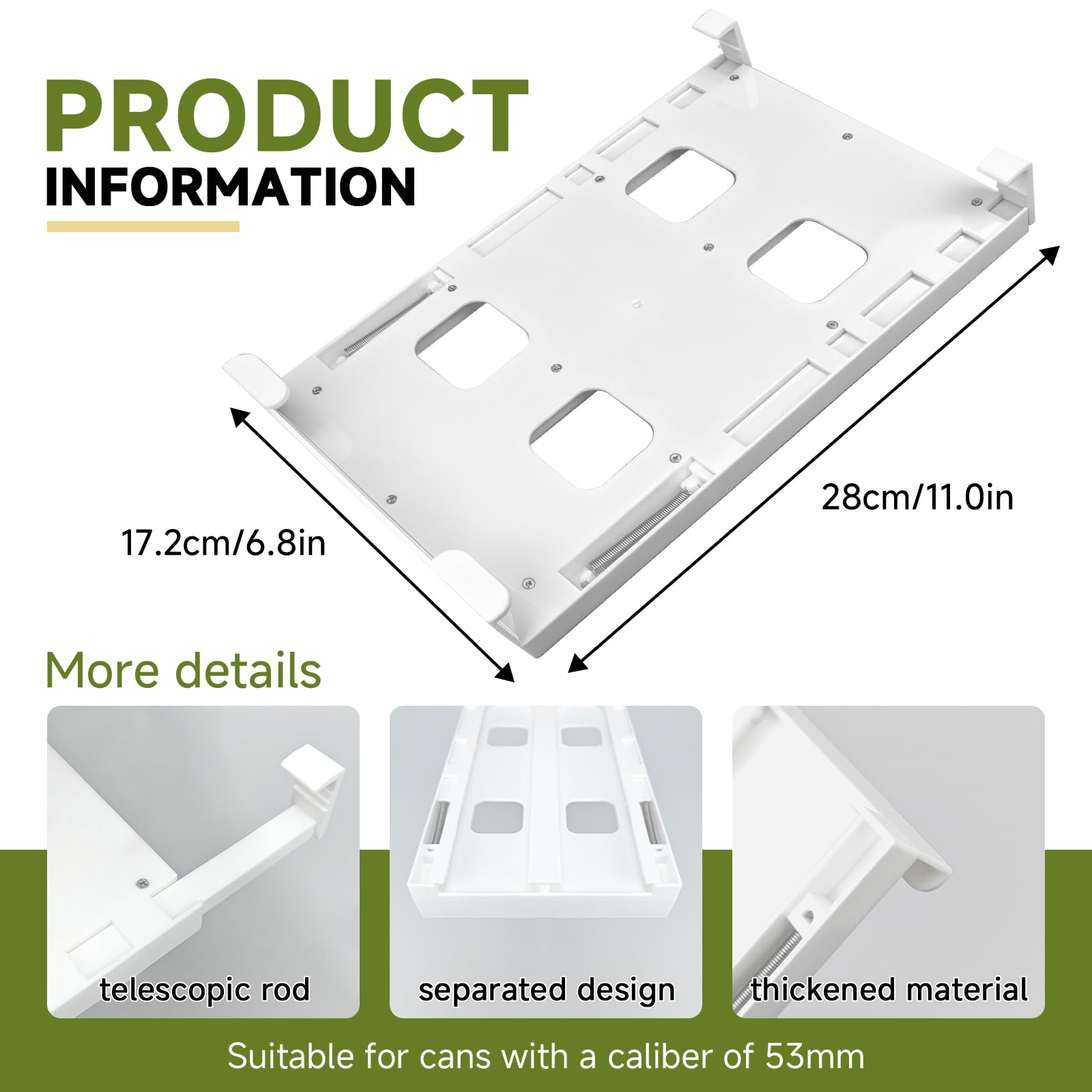 2-Pack Refrigerator Can Organizer - Hanging Soda & Beer Rack, Space-Saving Shelf for Fridge, Holds 8 Cans, V1107-CS-BXXGSZWJ