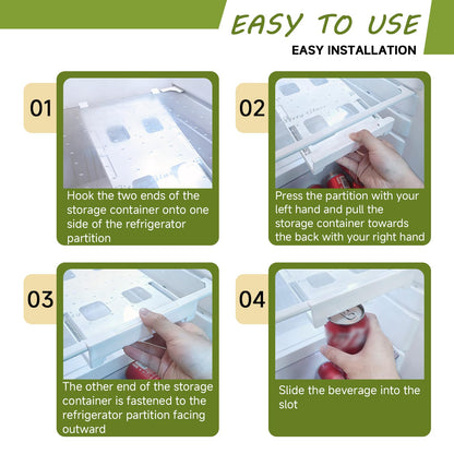 2-Pack Refrigerator Can Organizer - Hanging Soda & Beer Rack, Space-Saving Shelf for Fridge, Holds 8 Cans, V1107-CS-BXXGSZWJ