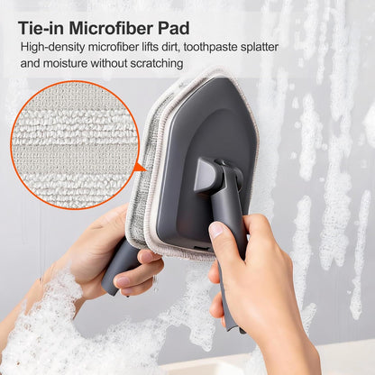 3-in-1 Extendable Cleaning System with Rotatable Head, Stiff Bristle Brush, Microfiber Pad, and Scouring V1107-CS-CBYSS