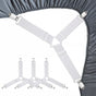 8-Pack Adjustable Bed Sheet Fasteners with Triangle 3-Clamp Design, White Elastic Bands & Nickel-Plated V1107-CS-CDBZGDQ2