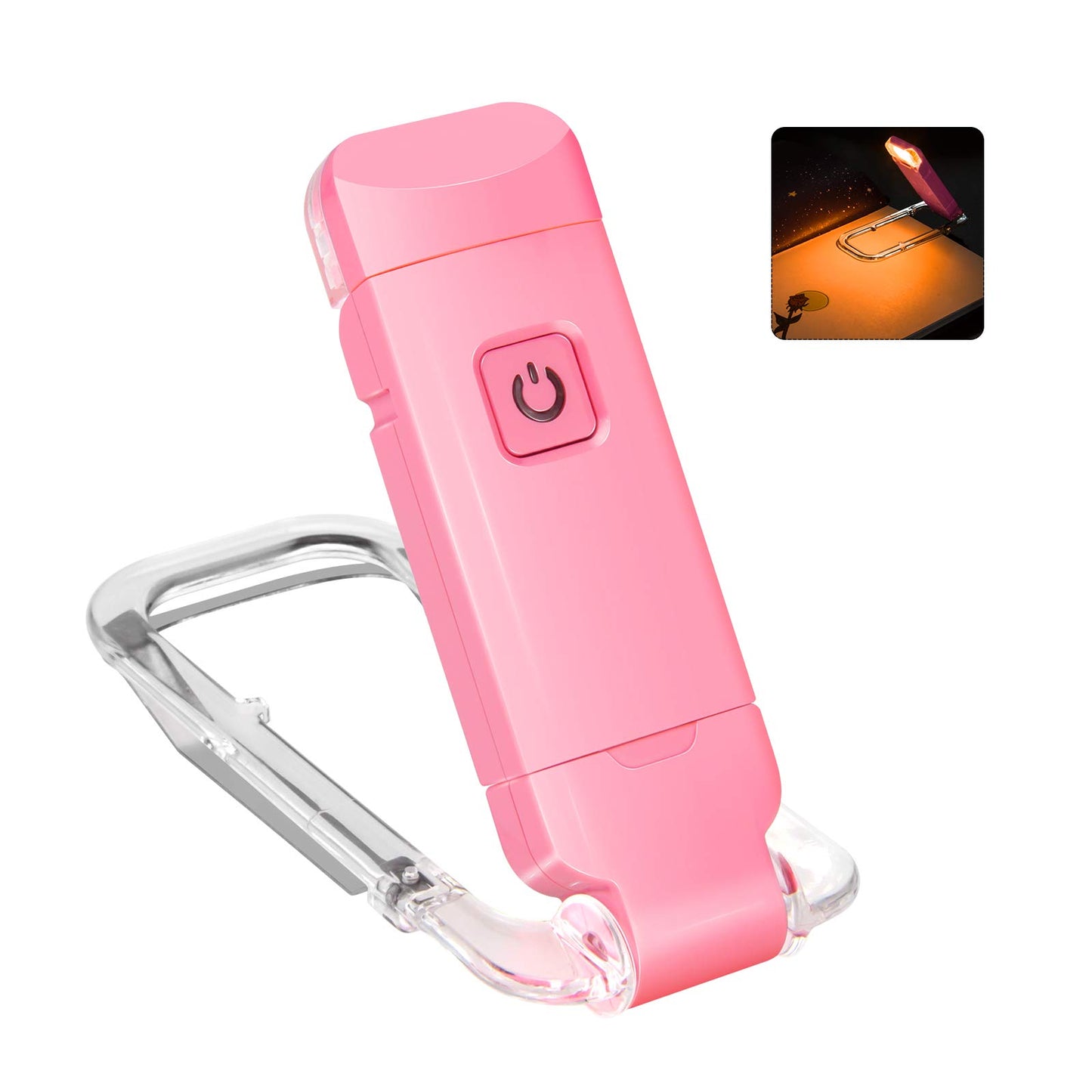 Rechargeable LED Book Light with Dimmable Warm White & Amber Modes - USB-Powered Clip-On Reading Lamp for V1107-CS-CDJSDF