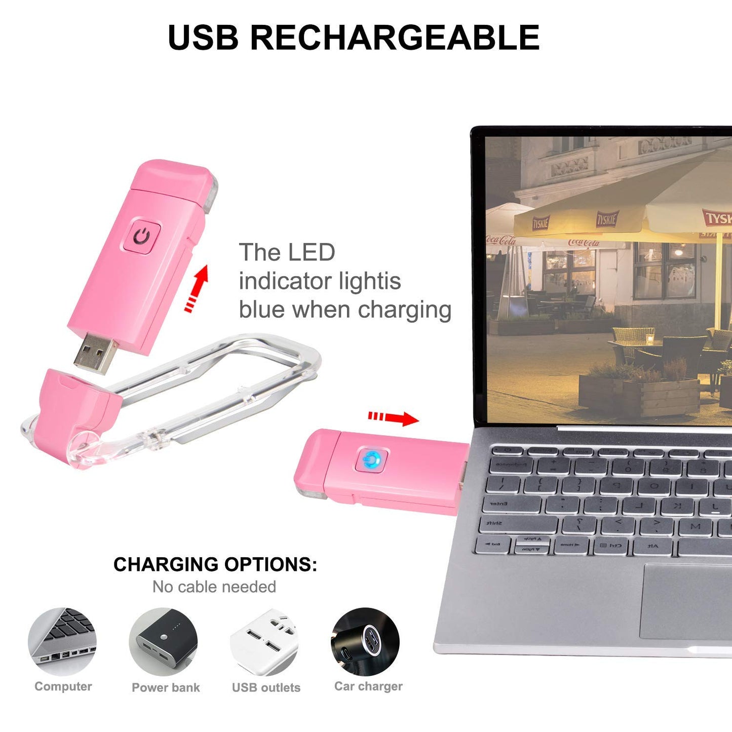 Rechargeable LED Book Light with Dimmable Warm White & Amber Modes - USB-Powered Clip-On Reading Lamp for V1107-CS-CDJSDF