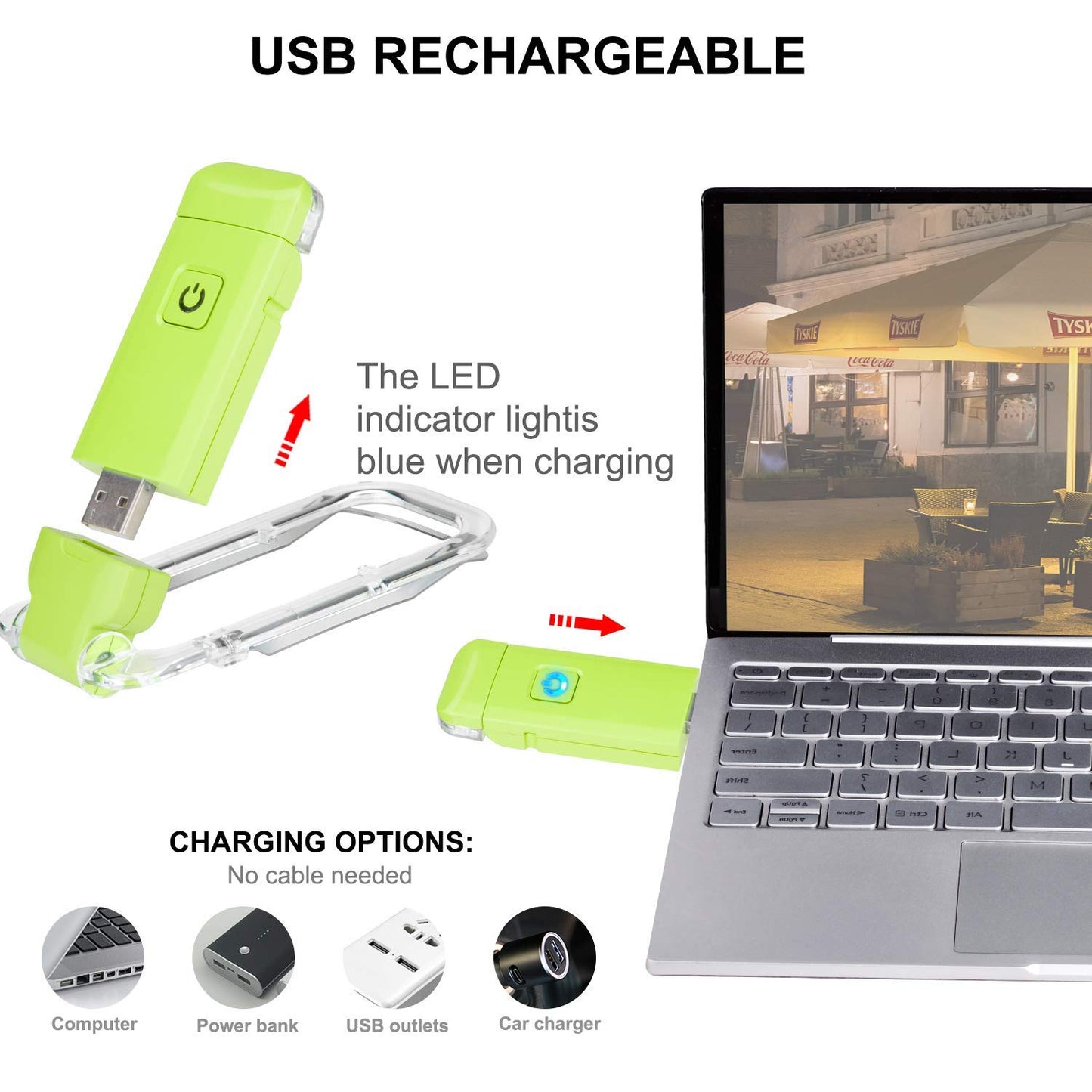Rechargeable LED Book Light with Dimmable Warm White & Amber Modes - USB-Powered Clip-On Reading Lamp for V1107-CS-CDJSDL