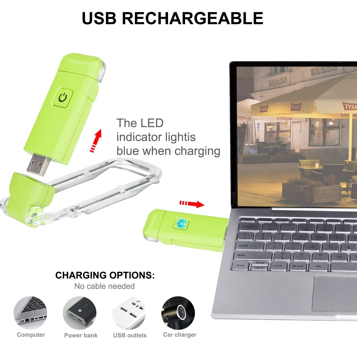 Rechargeable LED Book Light with Dimmable Warm White & Amber Modes - USB-Powered Clip-On Reading Lamp for V1107-CS-CDJSDL