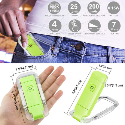 Rechargeable LED Book Light with Dimmable Warm White & Amber Modes - USB-Powered Clip-On Reading Lamp for V1107-CS-CDJSDL