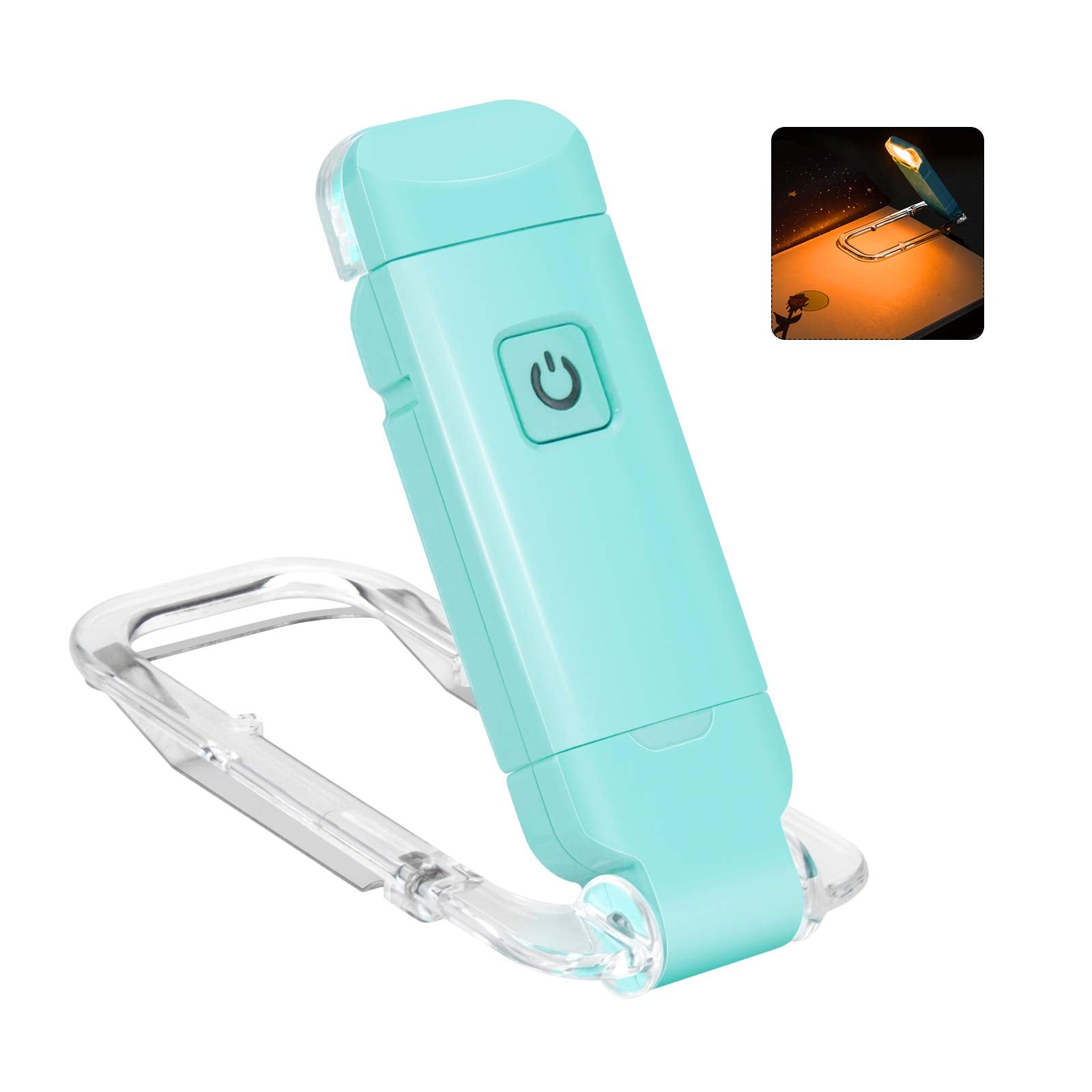 Rechargeable LED Book Light with Dimmable Warm White & Amber Modes - USB-Powered Clip-On Reading Lamp for V1107-CS-CDJSDLA