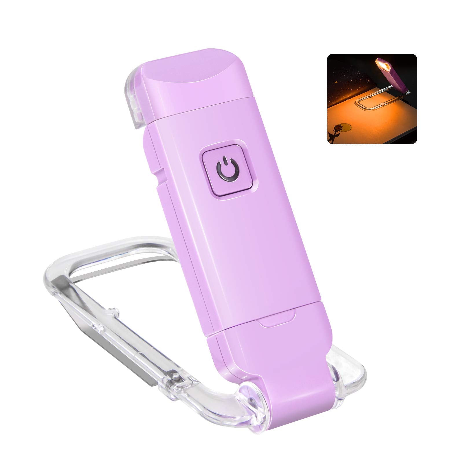 Rechargeable LED Book Light with Dimmable Warm White & Amber Modes - USB-Powered Clip-On Reading Lamp for V1107-CS-CDJSDZ