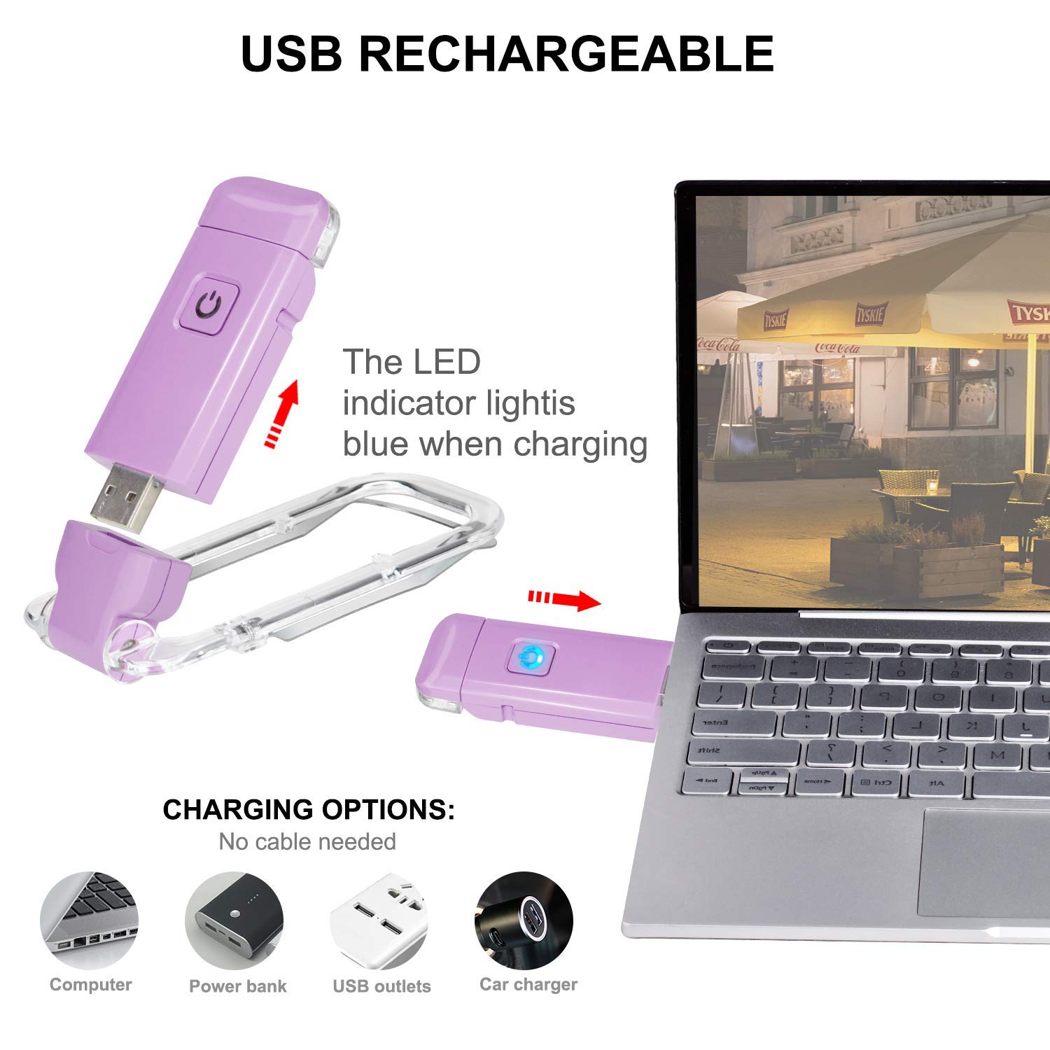 Rechargeable LED Book Light with Dimmable Warm White & Amber Modes - USB-Powered Clip-On Reading Lamp for V1107-CS-CDJSDZ