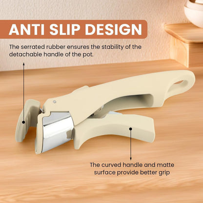 Removable Pot Handle with Quick-Release Clip - Universal Kitchen Cookware Handle Replacement for Pans and V1107-CS-CFGJWJJ
