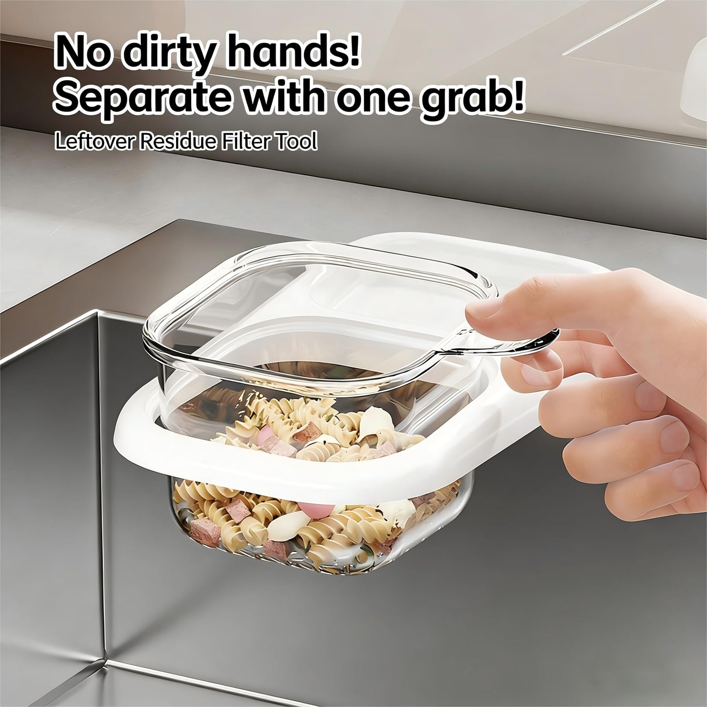 2-Pack Kitchen Sink Drain Basket - White Suction Mount Strainer for Food Waste, Tea Leaves & Vegetables - V1107-CS-CFSCLSL