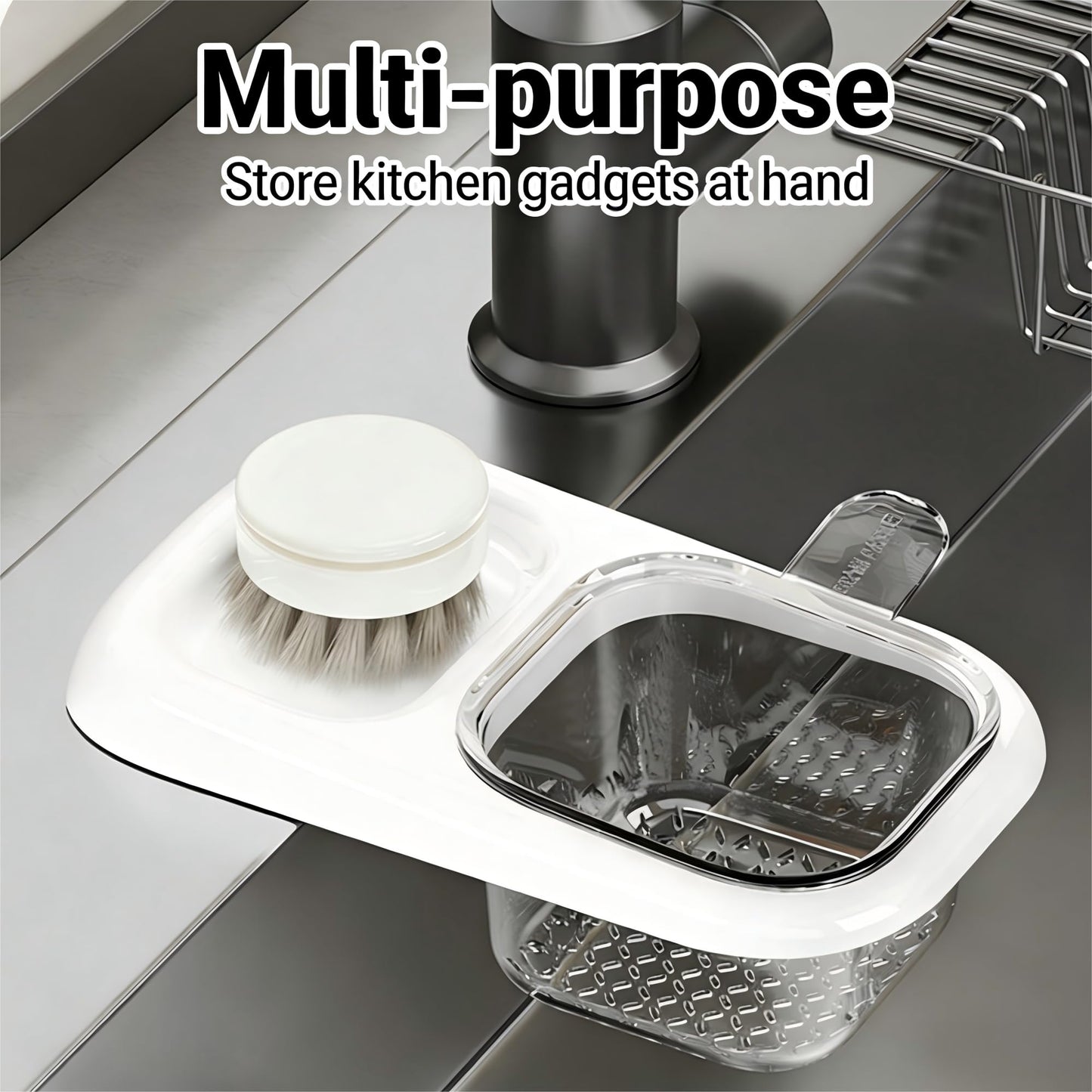 2-Pack Kitchen Sink Drain Basket - White Suction Mount Strainer for Food Waste, Tea Leaves & Vegetables - V1107-CS-CFSCLSL