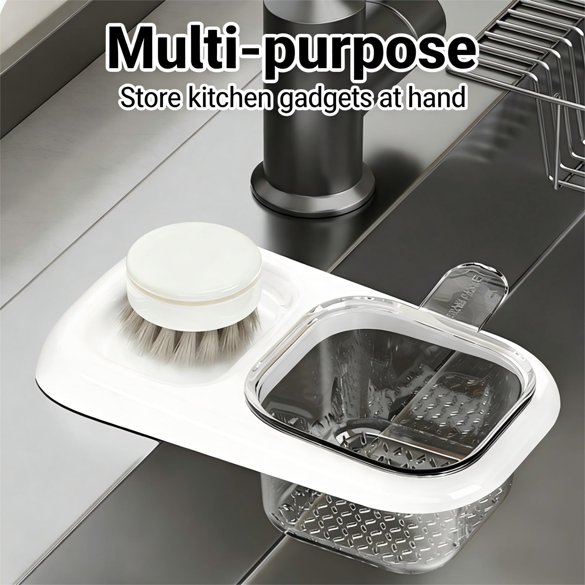 2-Pack Kitchen Sink Drain Basket - White Suction Mount Strainer for Food Waste, Tea Leaves & Vegetables - V1107-CS-CFSCLSL