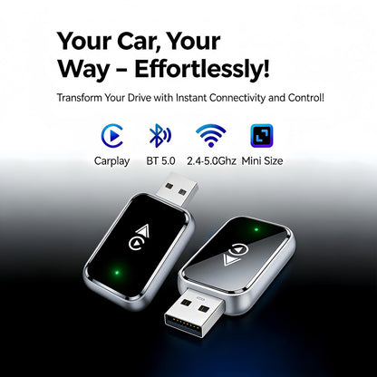 Wireless CarPlay Adapter 2-in-1 for iPhone & Android - Bluetooth 5.0 USB Dongle with OTA Update and Voice V1107-CS-CJHLHZ