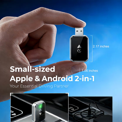 Wireless CarPlay Adapter 2-in-1 for iPhone & Android - Bluetooth 5.0 USB Dongle with OTA Update and Voice V1107-CS-CJHLHZ