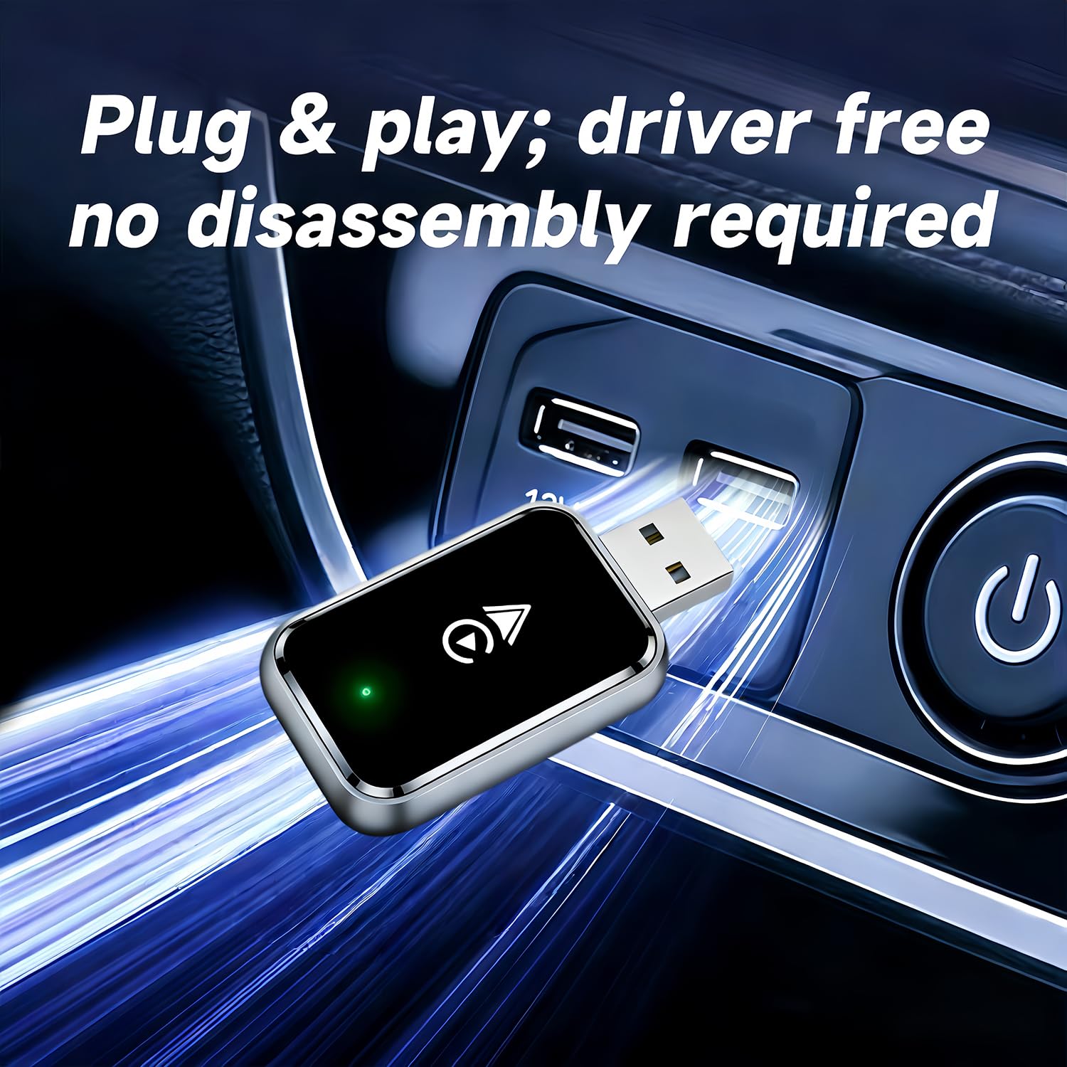 Wireless CarPlay Adapter 2-in-1 for iPhone & Android - Bluetooth 5.0 USB Dongle with OTA Update and Voice V1107-CS-CJHLHZ