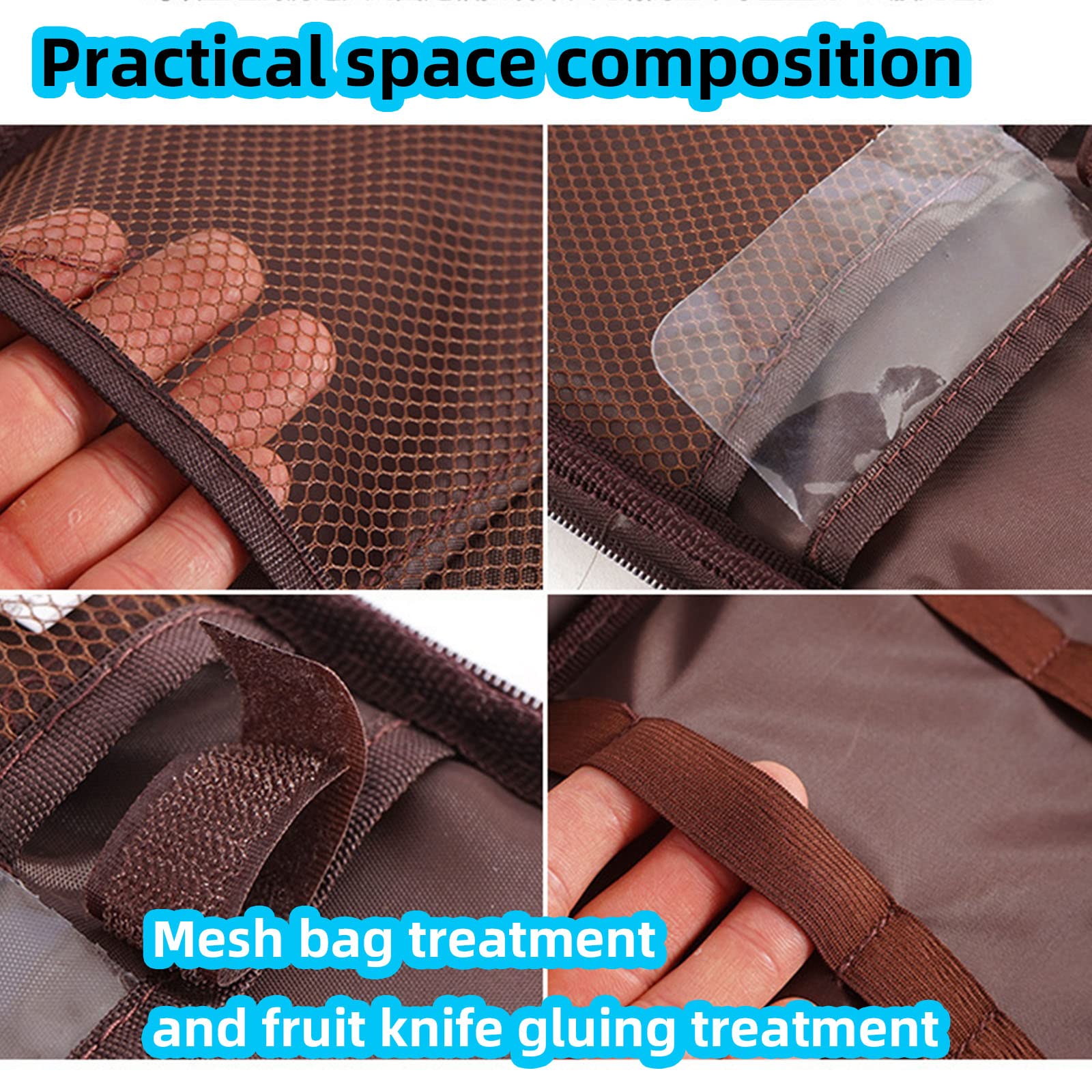 Multi-Functional Outdoor Kitchen Utensil Organizer - Durable Travel Storage Bag with Elastic Straps, Mesh V1107-CS-CJSNBK