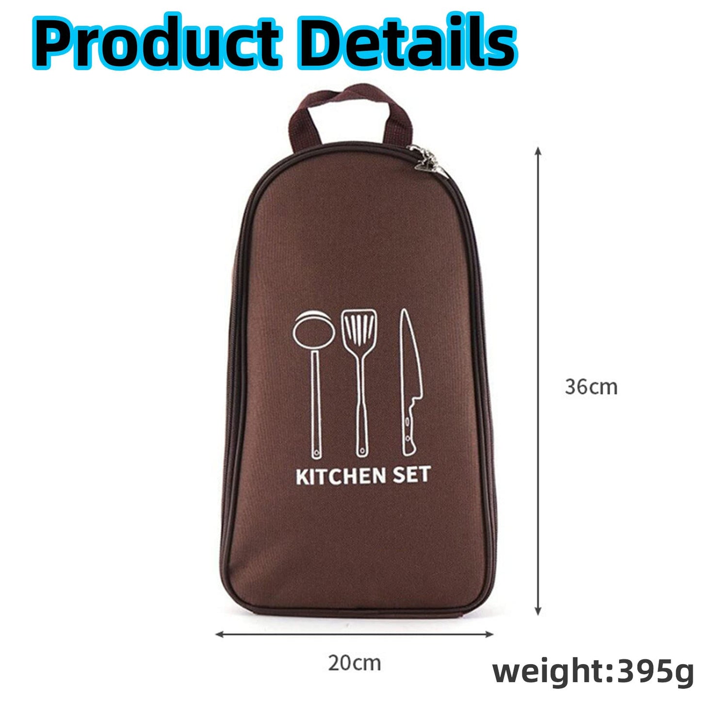 Multi-Functional Outdoor Kitchen Utensil Organizer - Durable Travel Storage Bag with Elastic Straps, Mesh V1107-CS-CJSNBZ