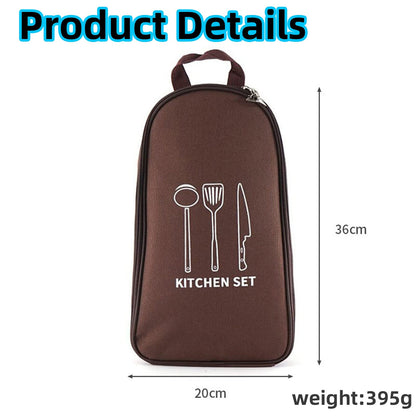 Multi-Functional Outdoor Kitchen Utensil Organizer - Durable Travel Storage Bag with Elastic Straps, Mesh V1107-CS-CJSNBZ