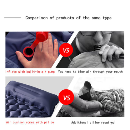 Ultralight Camping Sleeping Pad: Built-in Foot Pump, Integrated Pillow - Compact, Waterproof for V1107-CS-CQCD