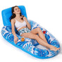 Inflatable Pool Lounger Float with Backrest & Cup Holders - U-Shaped Floating Chair for Pool, Lake, Beach V1107-CS-CQTYFP