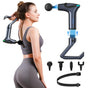Black 3-in-1 Massage Gun with Extendable Handle & Back Strap - 12-Speed Deep Tissue Muscle Massager, 4 V1107-CS-CSBJMQ1